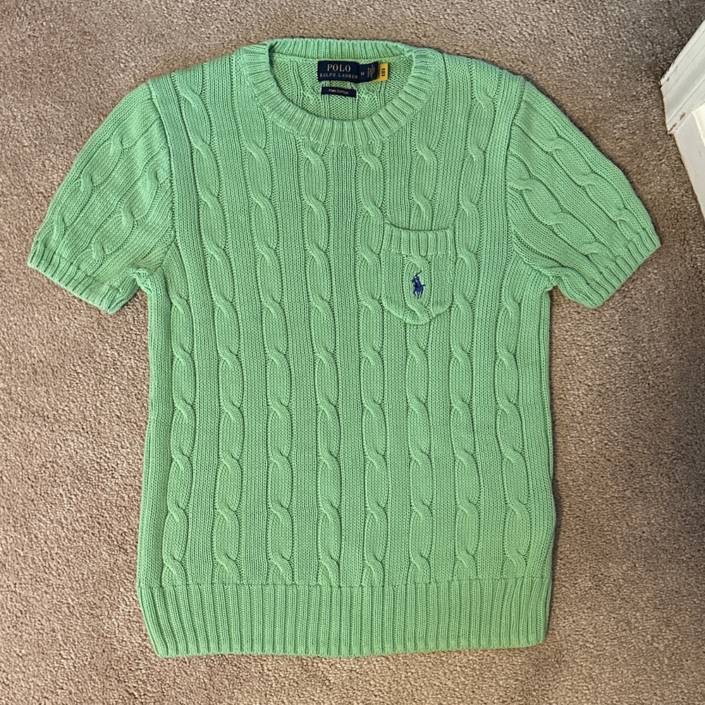 Polo by Ralph Lauren Mint Green Cable Knit Sweater